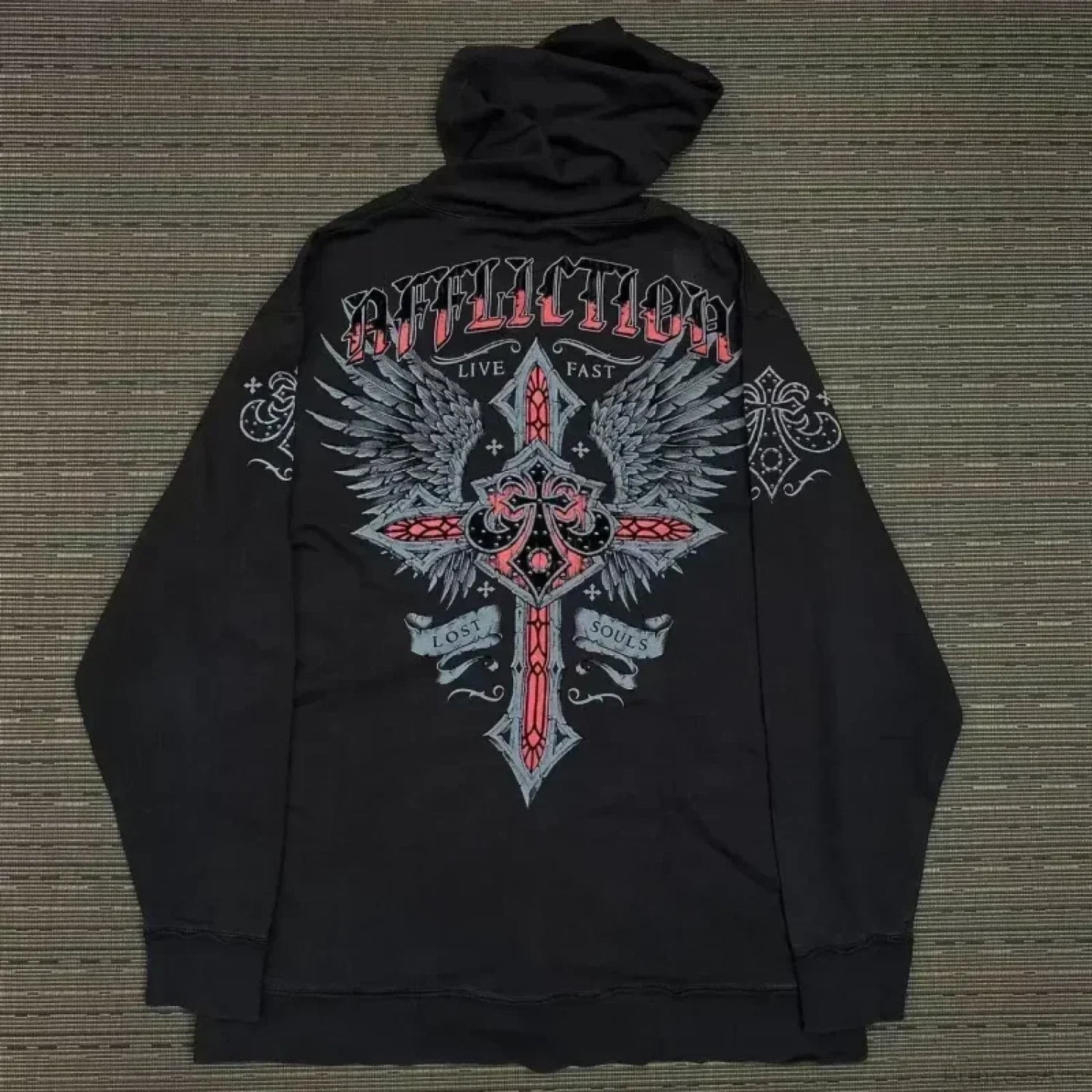 Retro Pattern Zipper Hoodie