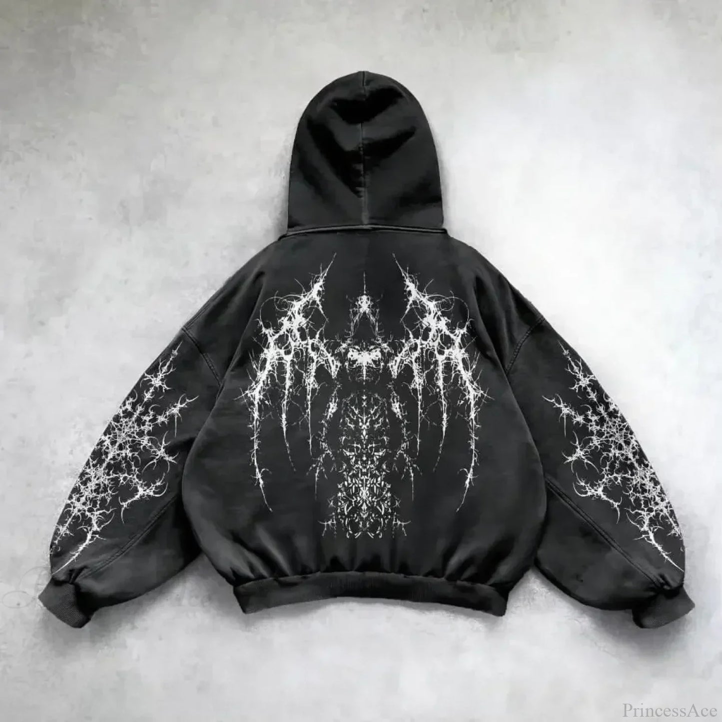 Retro Punk Printed Hoodie