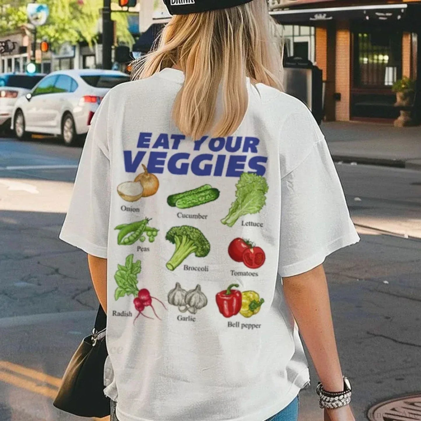 Retro Vegetable Graphic Oversized T-shirt
