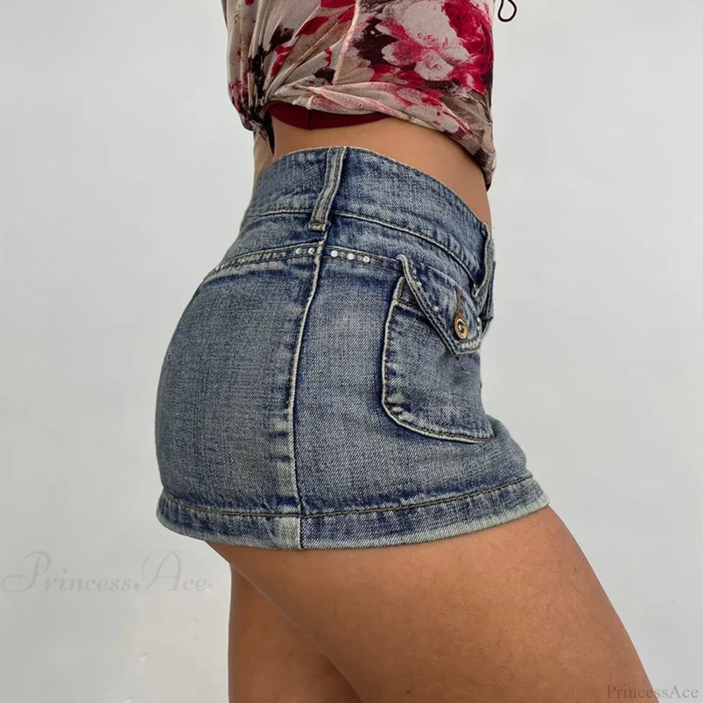 Rhinestone Punk Pocket Skirt