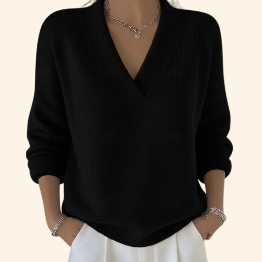 Rhonda | Women's V-Neck Relaxed Fit Pullover Sweater