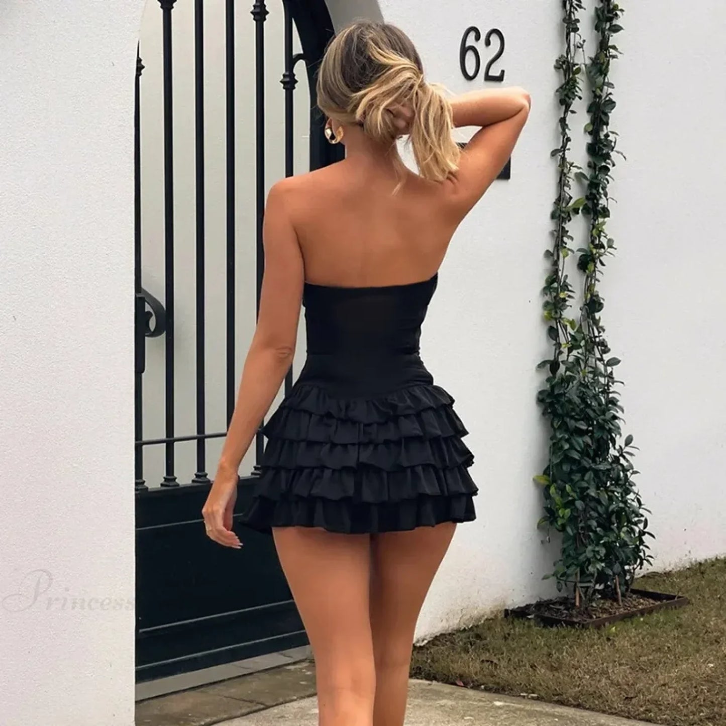 Rivet Waist Wrap A-line Gown Vacation Dress