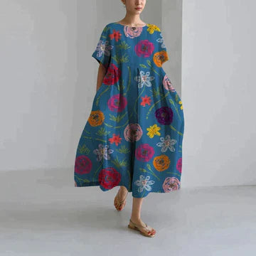Regan® | Elegant Long Summer Dress With Floral Print For Women