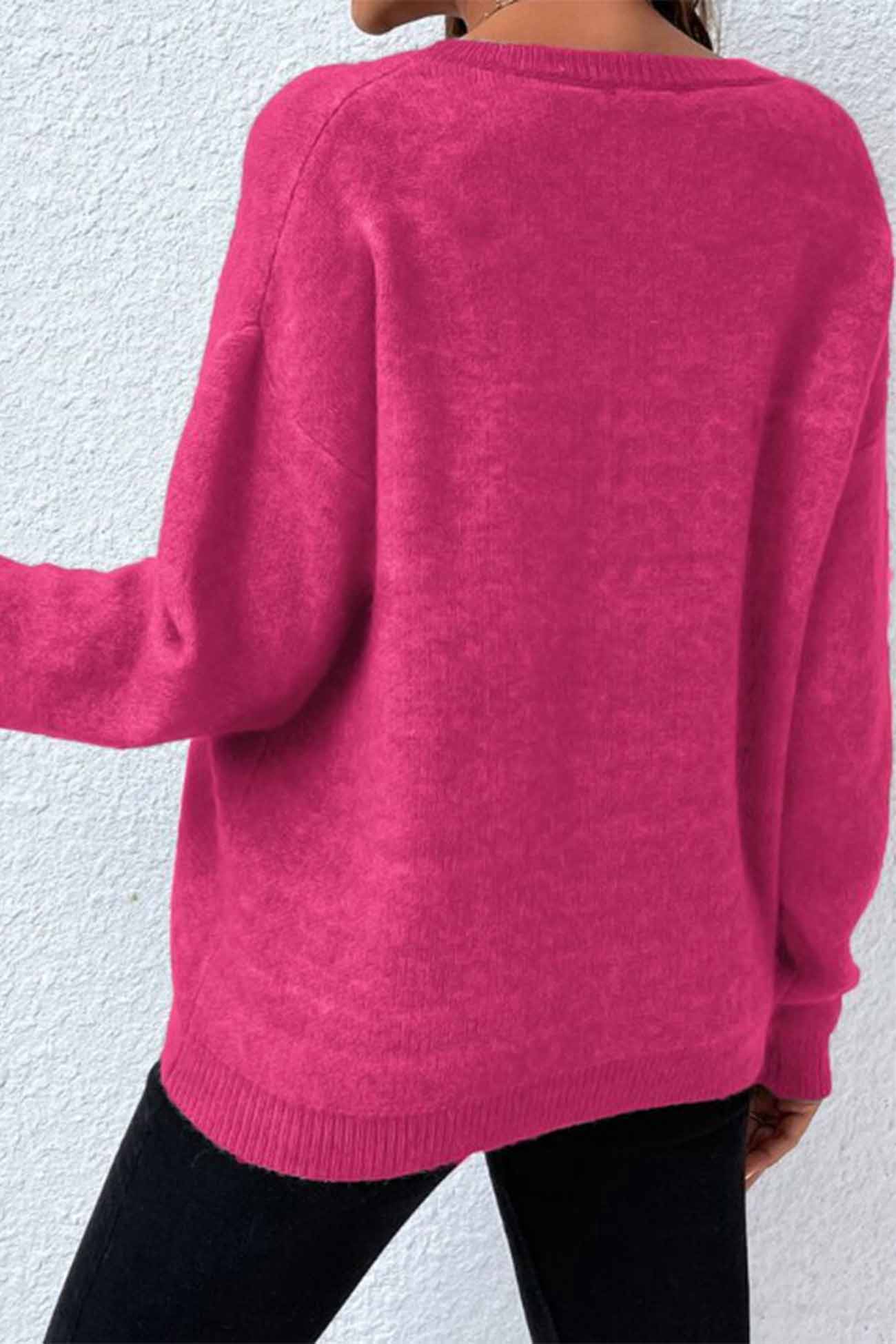 Greta | Long-sleeved knitted jumper with a crew neck and a star pattern