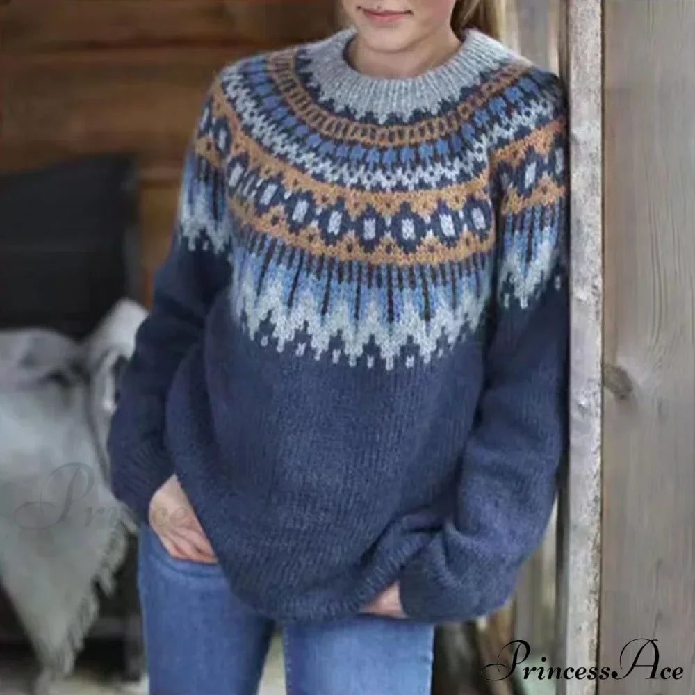 Round Neck Casual Cozy Comfortable Loose Long Sleeve Stylish Autumnal Sweater