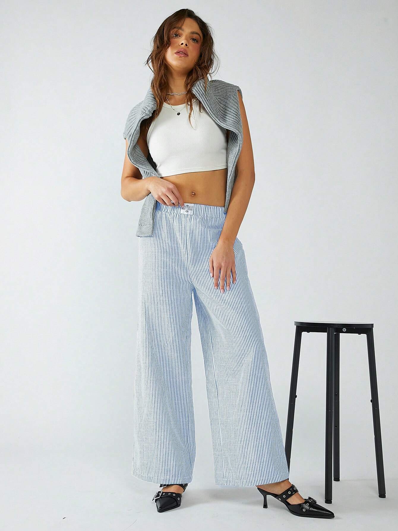 Malena® | STRIPED FABRIC TROUSERS