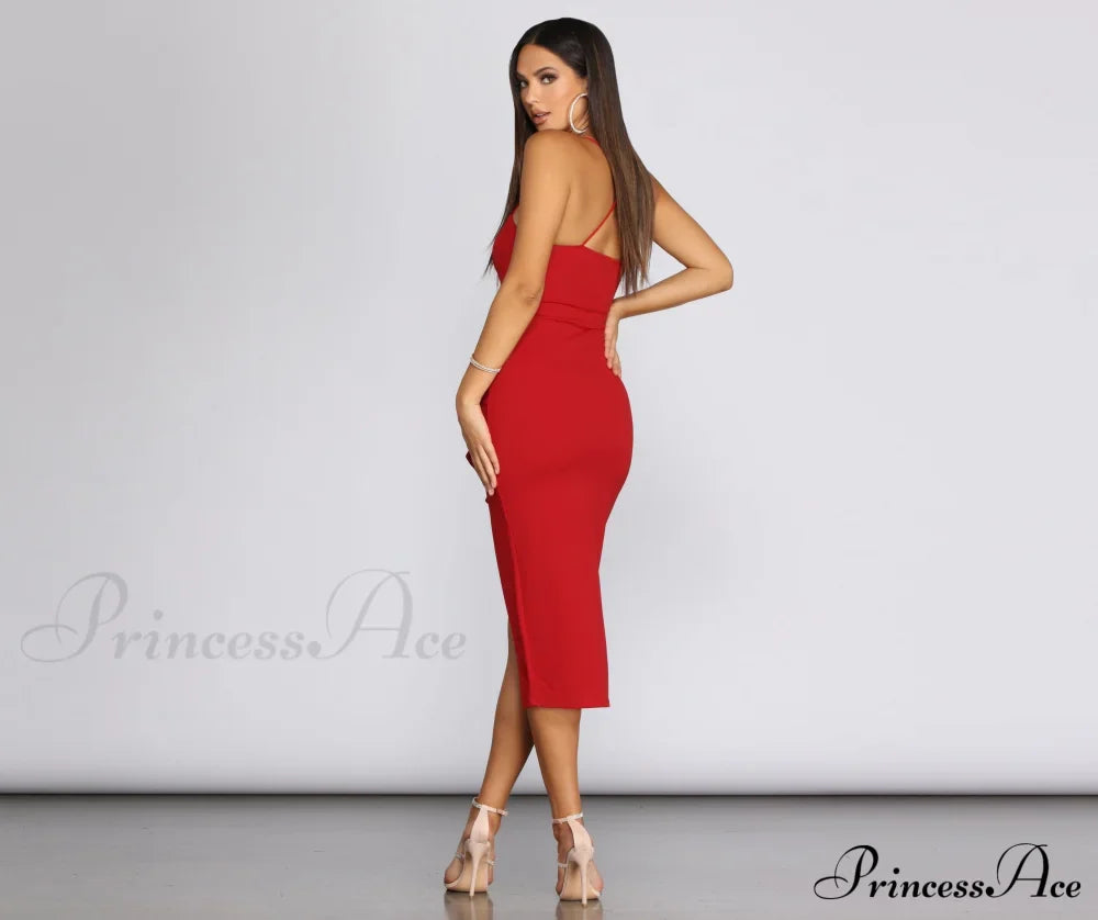 Ruffled In Stylish Love Sleeveless Dress