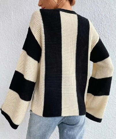 Verónica | Striped long sleeve sweater for women