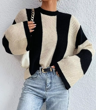 Verónica | Striped long sleeve sweater for women