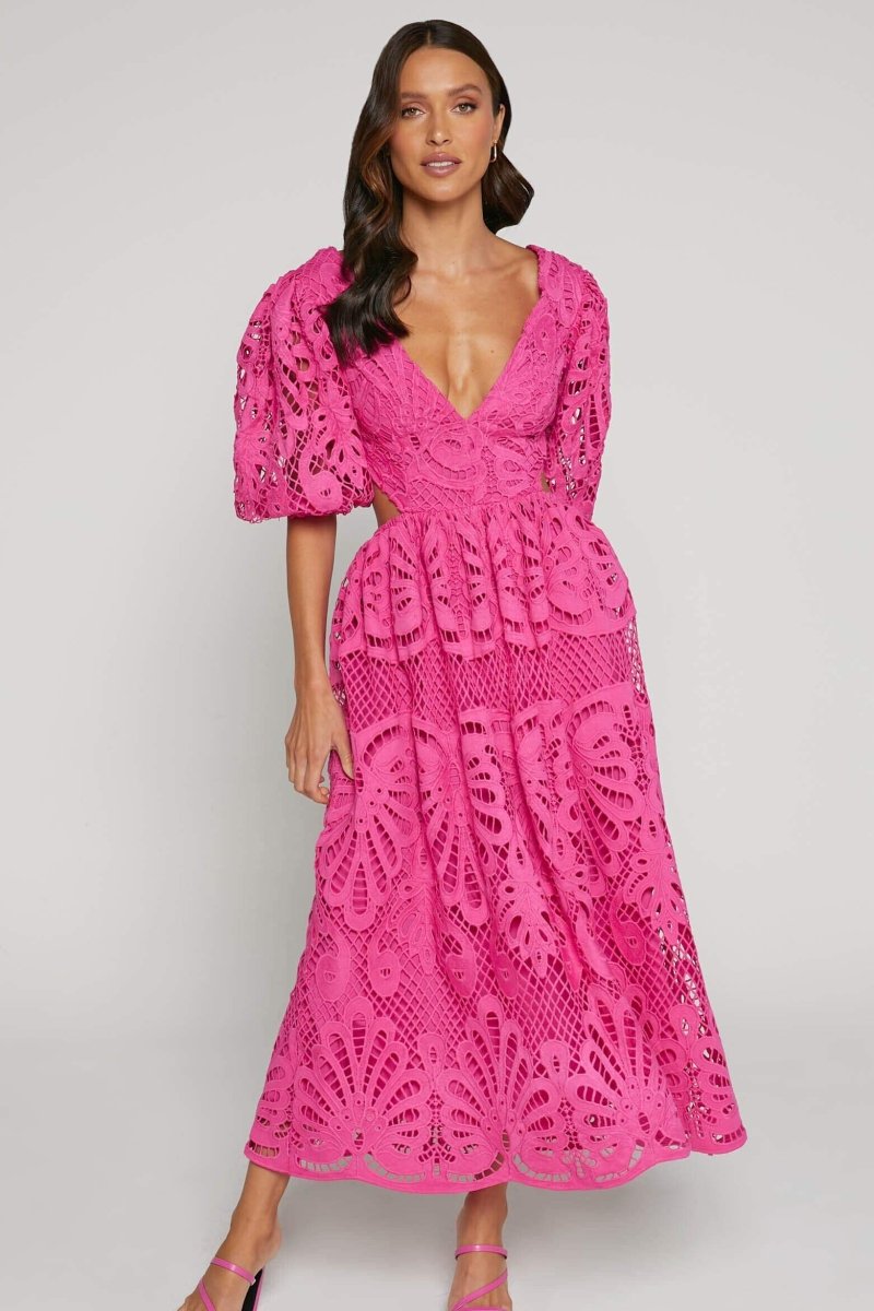 Susana® | Midi Dress With Cut-Outs And Lace Embroidery