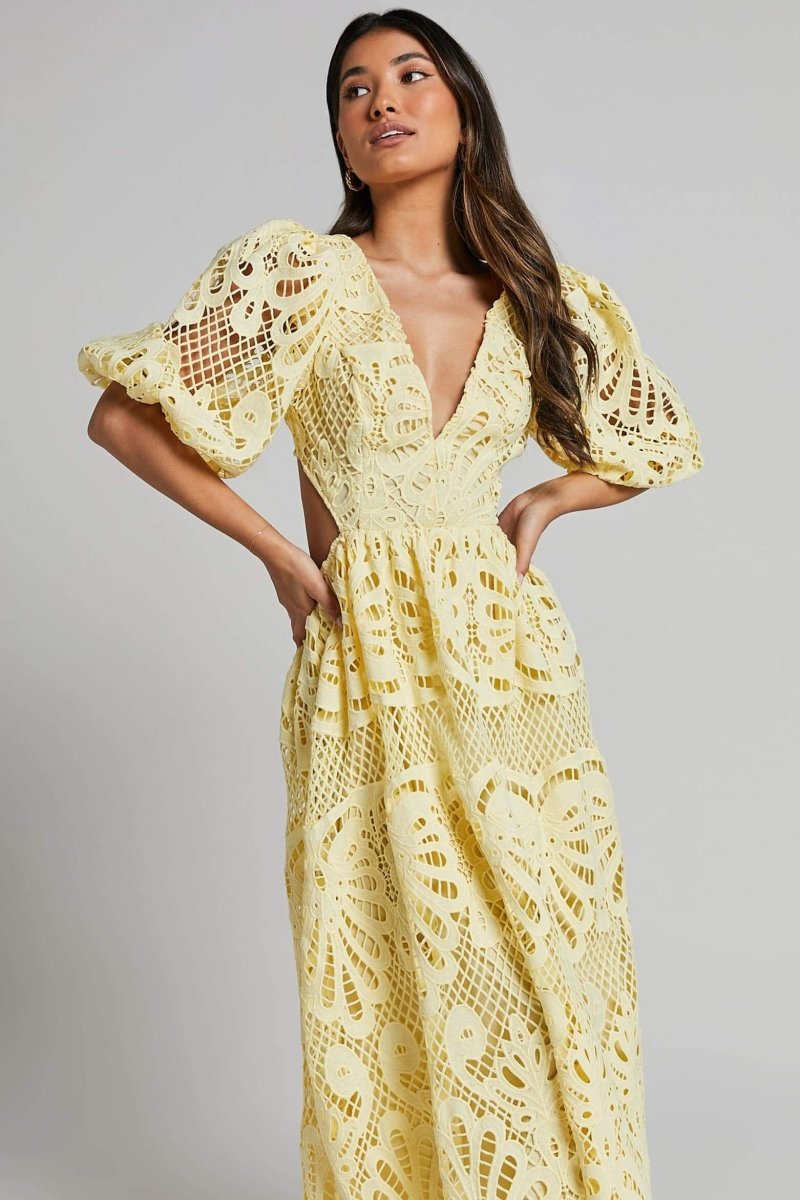 Susana® | Midi Dress With Cut-Outs And Lace Embroidery