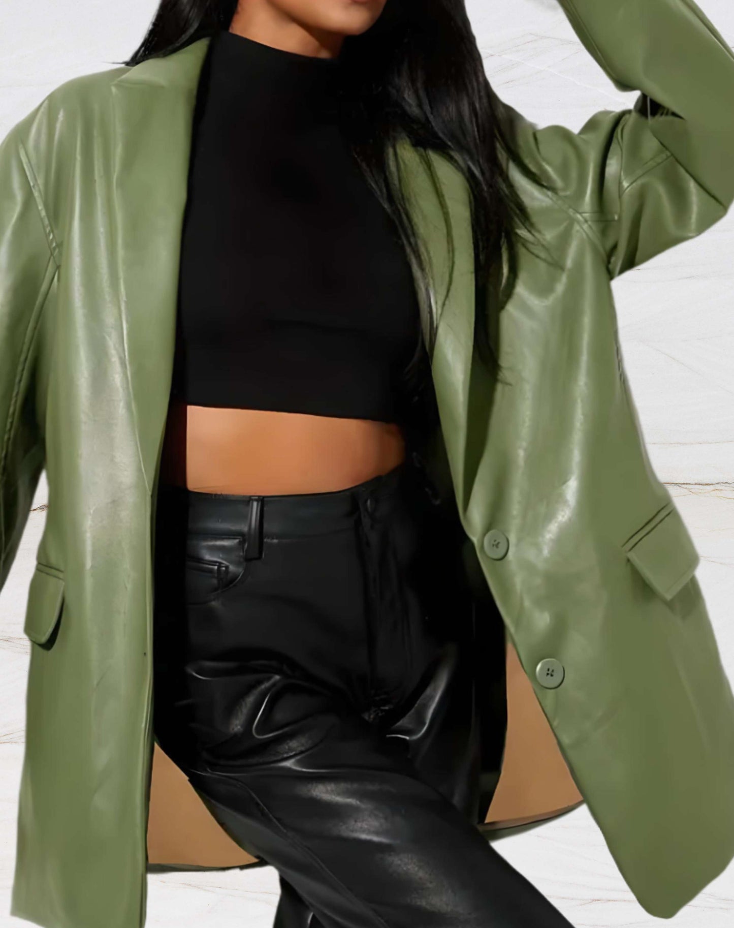 Herma® | Leather jacket with lapel collar