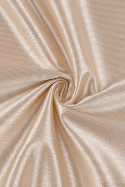 Satin Lace Paneled Fitted Waist Party Dress