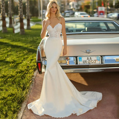 Satin Strapless Mermaid Wedding Dress