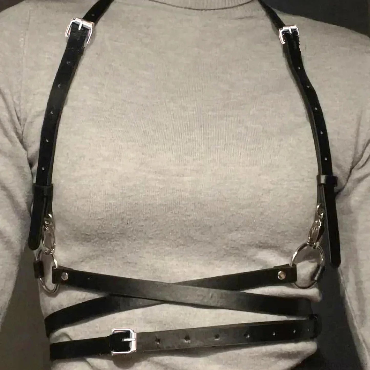 Seductive Gothic Leather Corset Strap