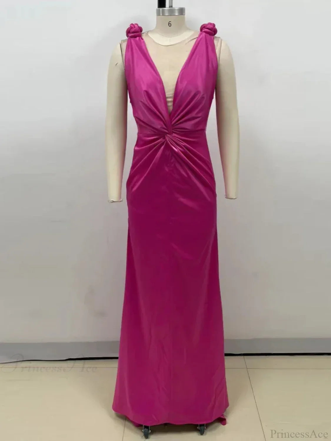 Sexy Braid Sling Deep V Neck Pleated Maxi Dress Women Party Dress
