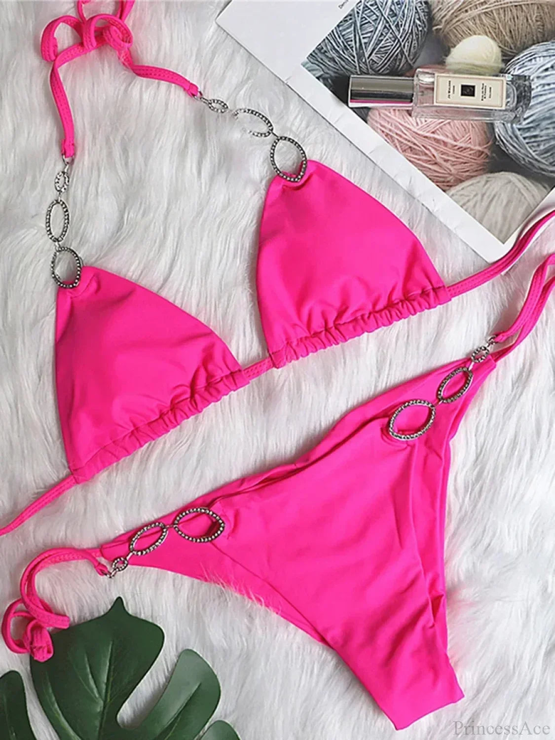 Sexy Halter Diamond Bikini Set