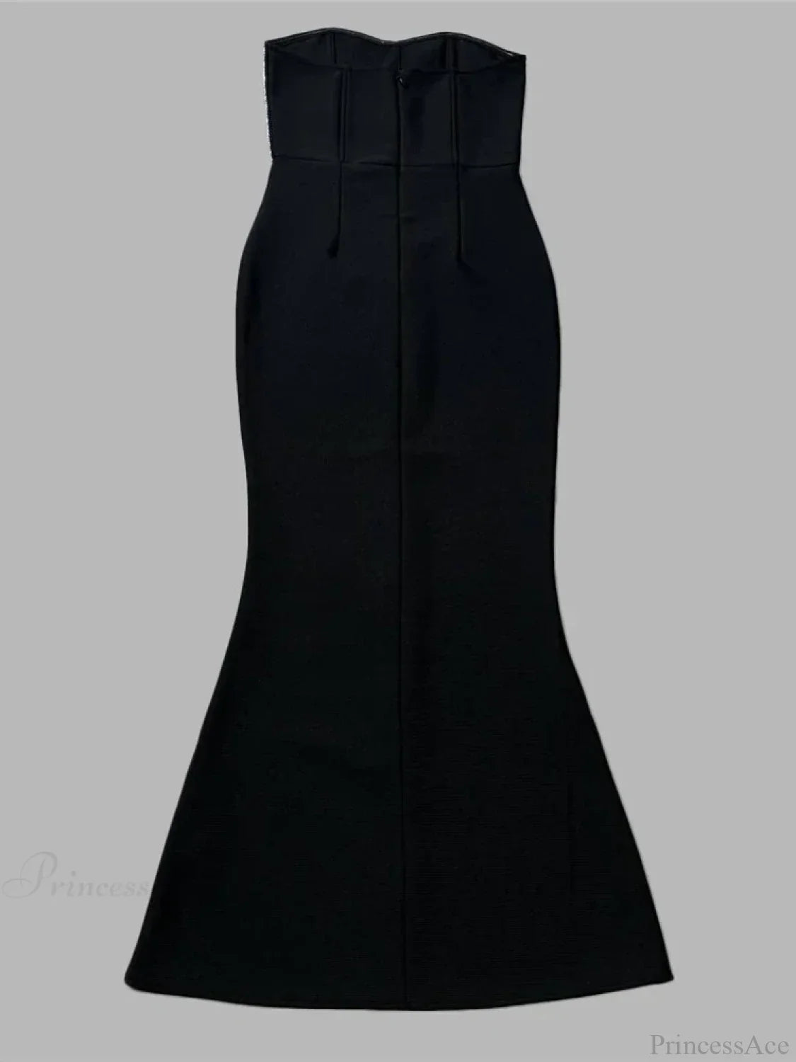 Sexy Strapless Diamonds Chain Bandage Long Black Sleeveless Backless Crystal Party Dress