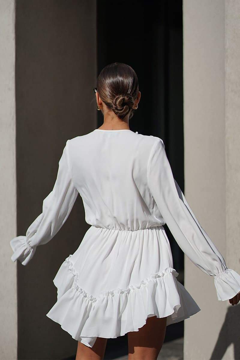Ingrid® | V-Neck Ruffle Mini Dress