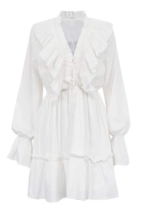 Ingrid® | V-Neck Ruffle Mini Dress