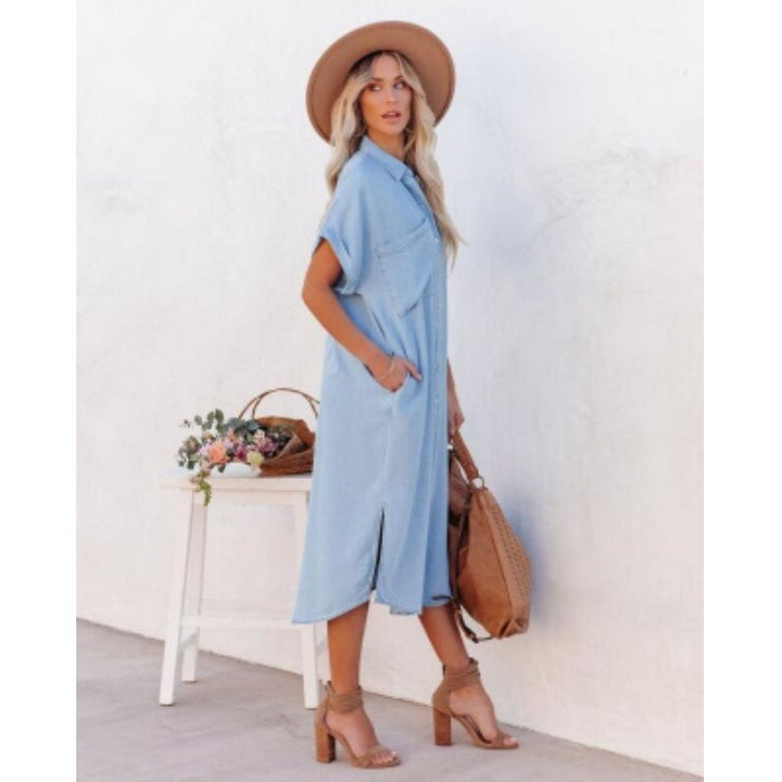 Shelby | Women's Button-Down Denim Midi Dress