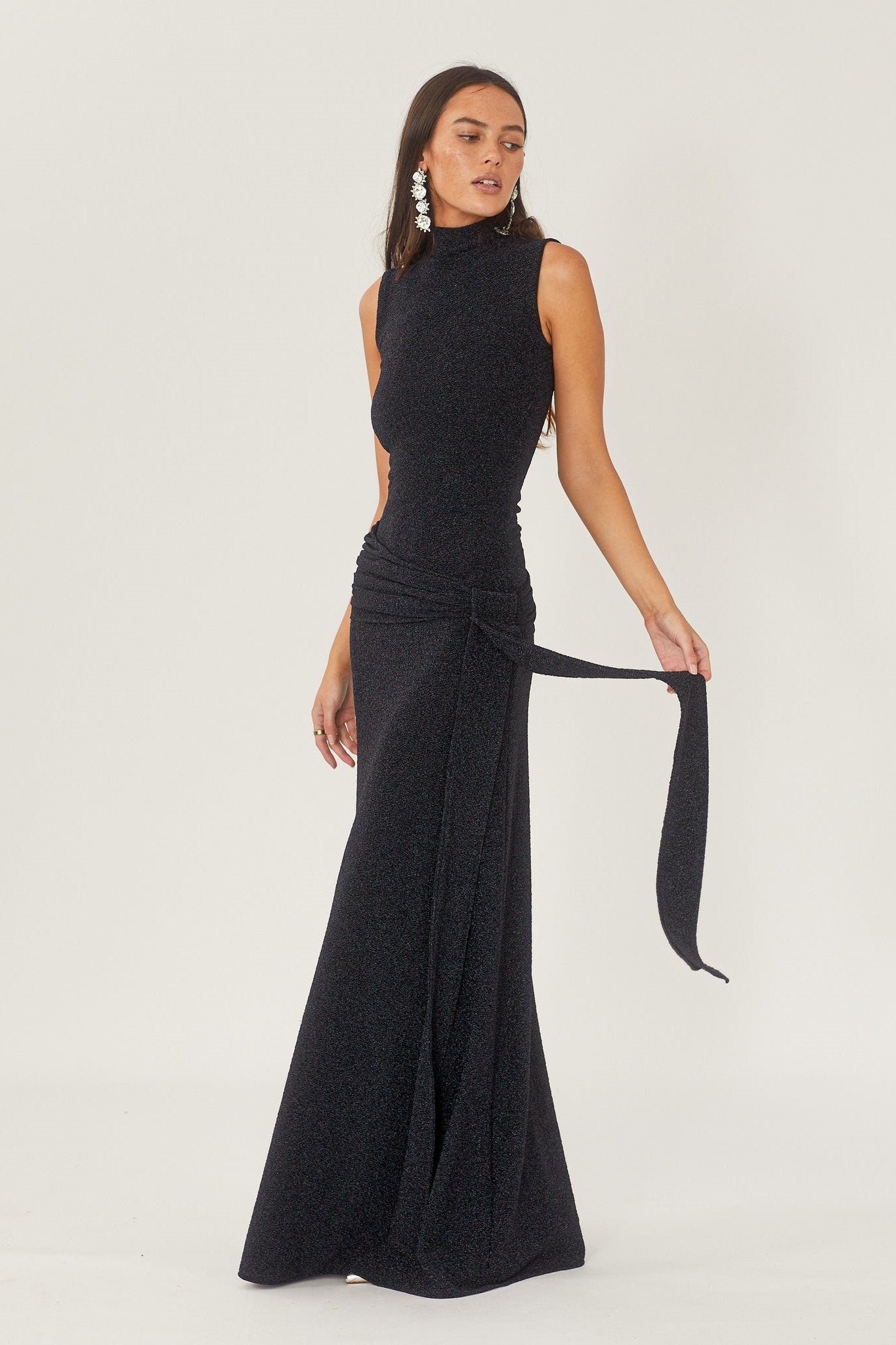 Melanie® | Maxi Knit Dress With Metallic Straps
