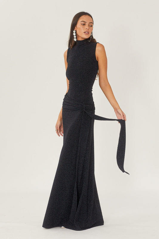 Melanie® | Maxi Knit Dress With Metallic Straps