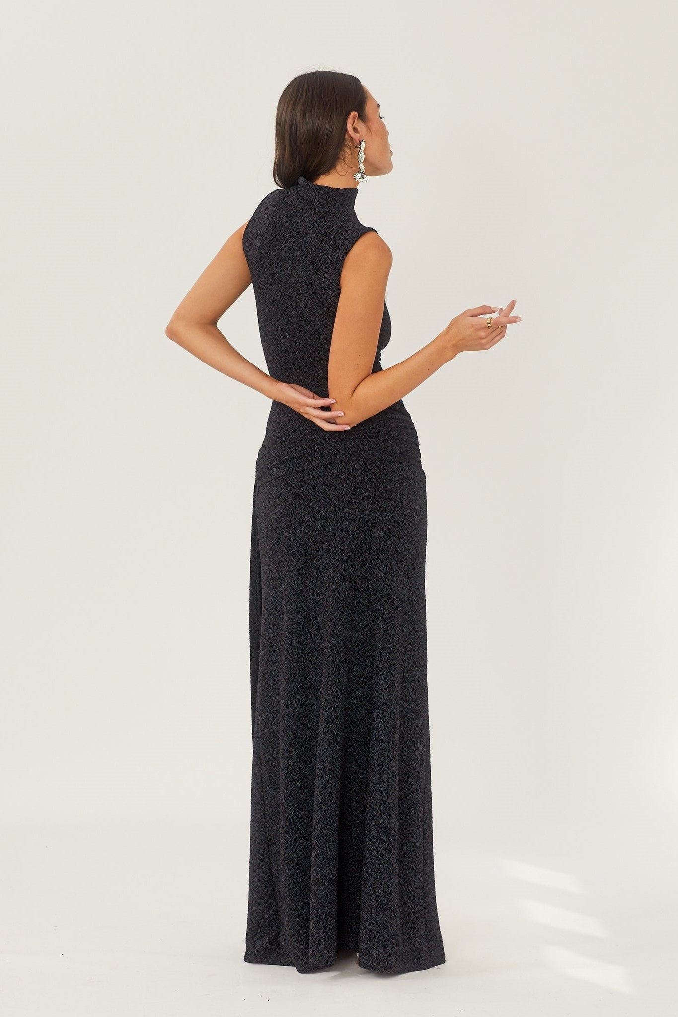 Melanie® | Maxi Knit Dress With Metallic Straps