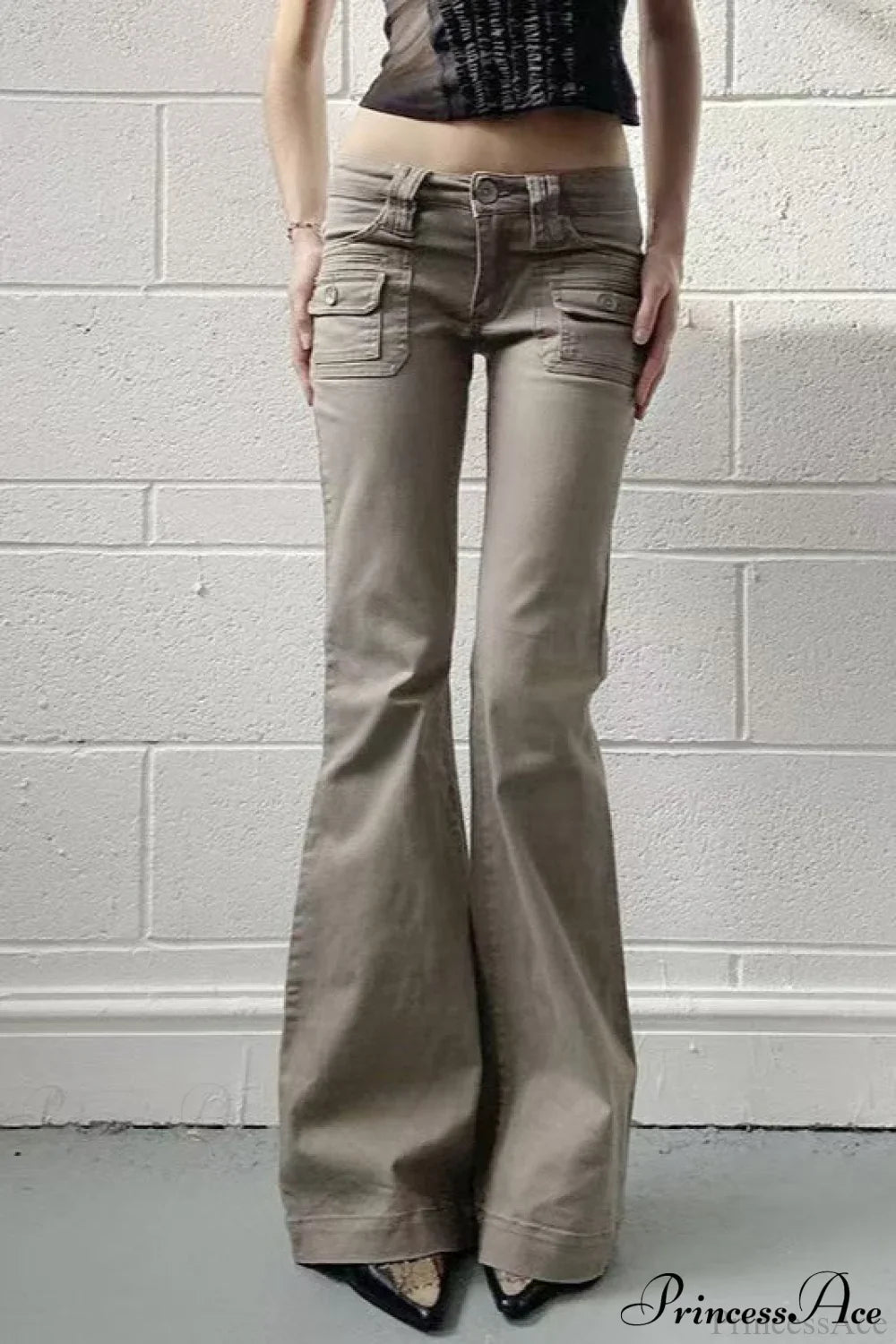 Skinny Low Rise Vintage Bootcut Cargo Pants