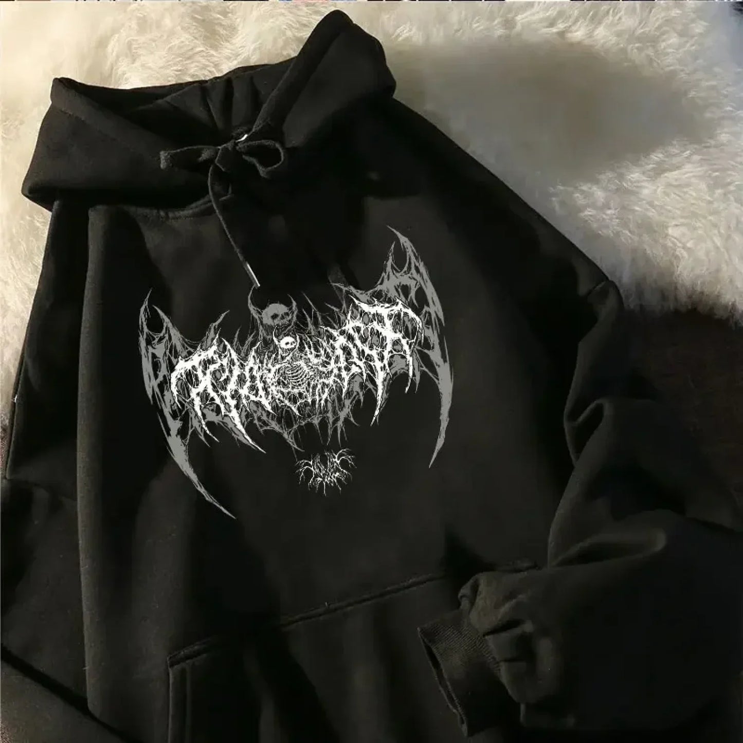 Skull Graphic Long Sleeve Hoodie