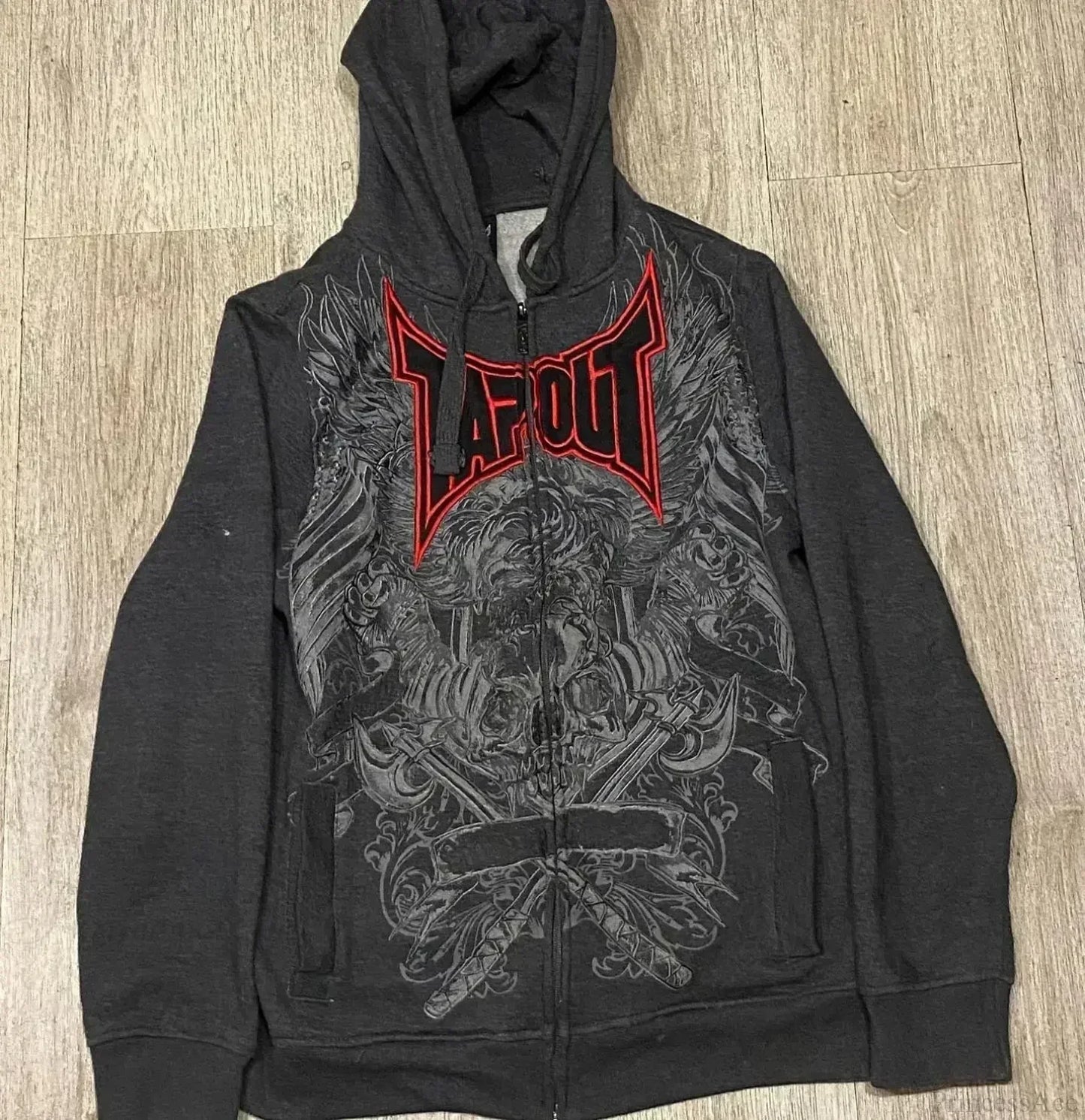 Skull Patchwork Zipper Hoodie