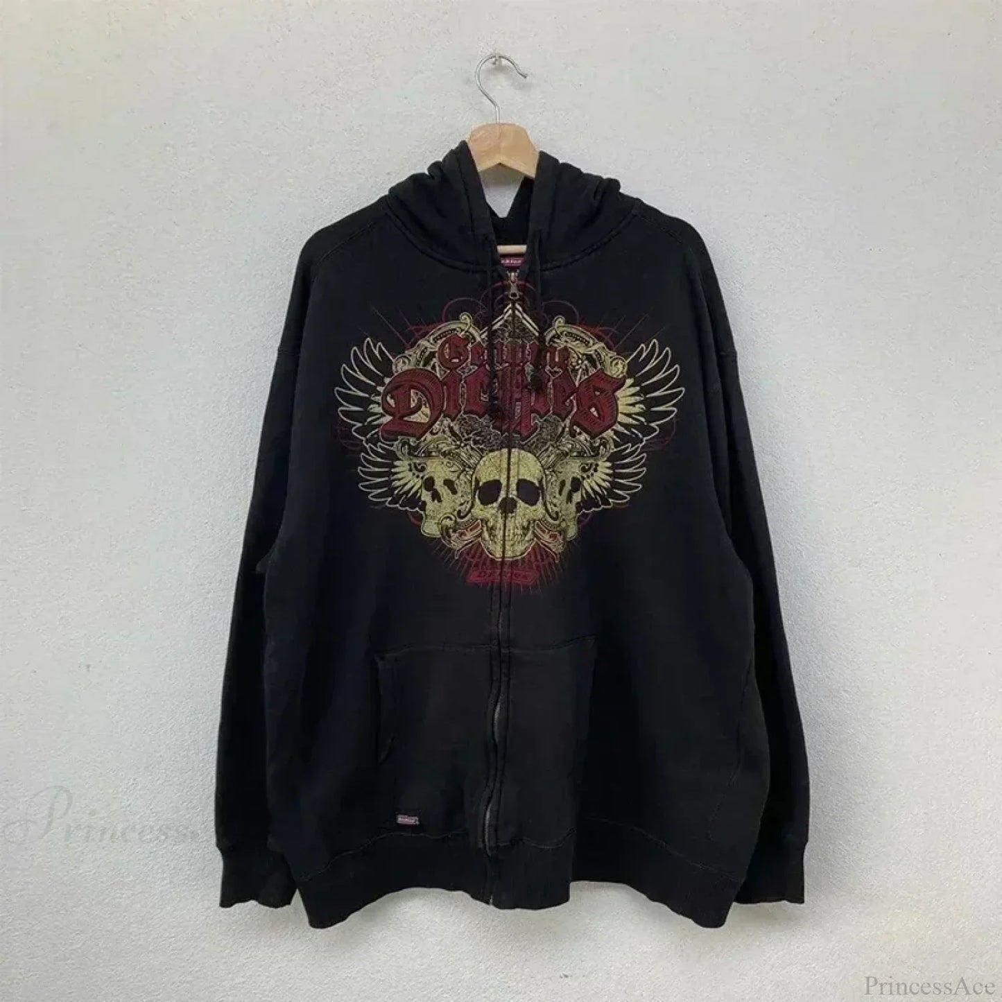 Skull Print Hooded Sweatshirt