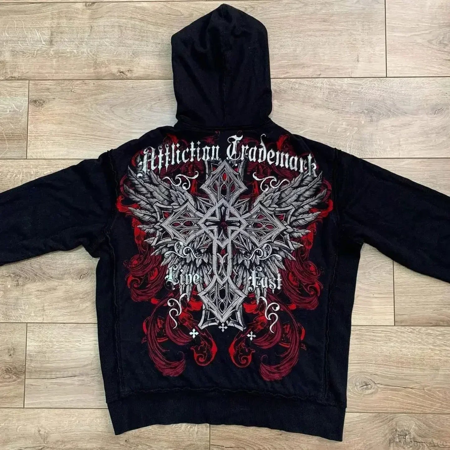 Skull Print Hooded Sweatshirt