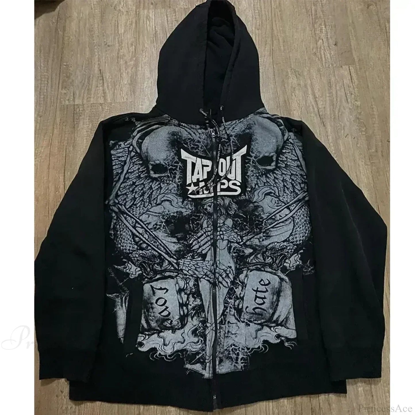 Skull Print Hooded Sweatshirt