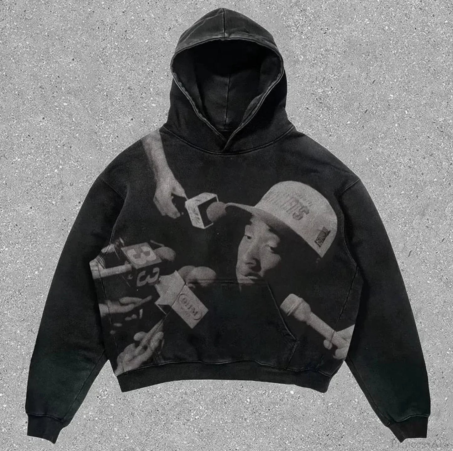 Skull Rap Graphic Cotton Hoodie
