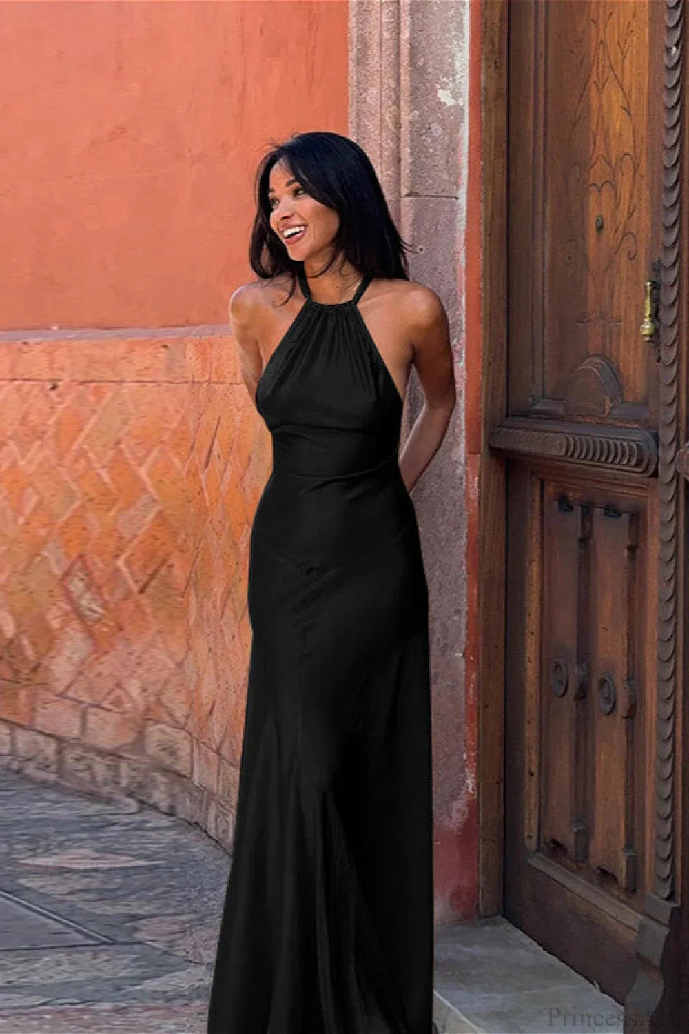 Slinky Halter Fitted Party Dress