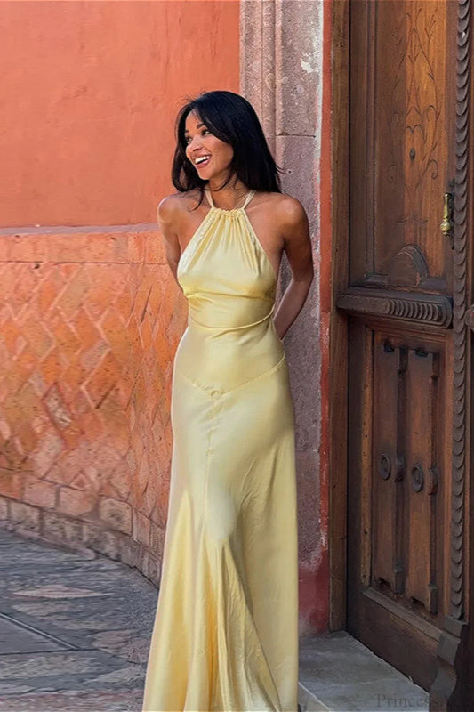 Slinky Halter Fitted Party Dress