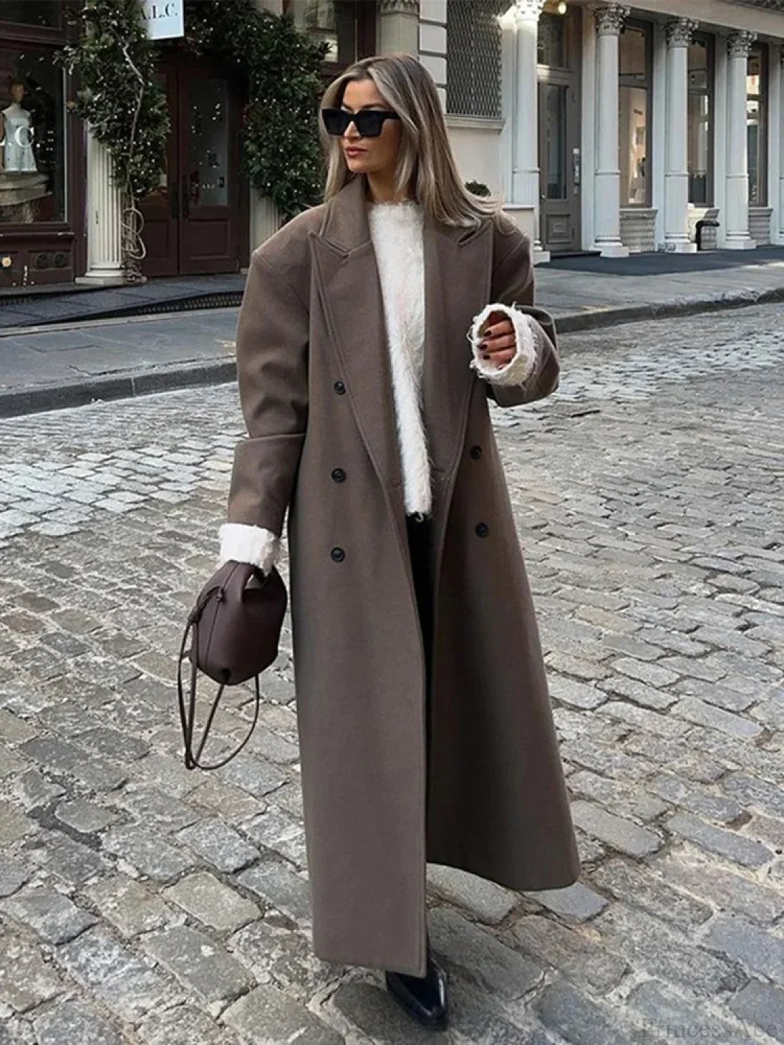 Solid Woolen Lapel Full Sleeve Overcoat