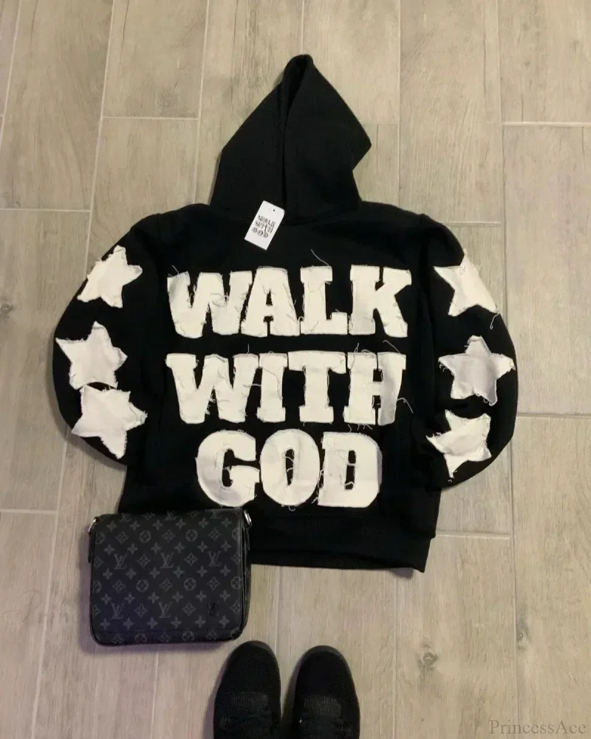 Star Patch Embroidery Hoodie