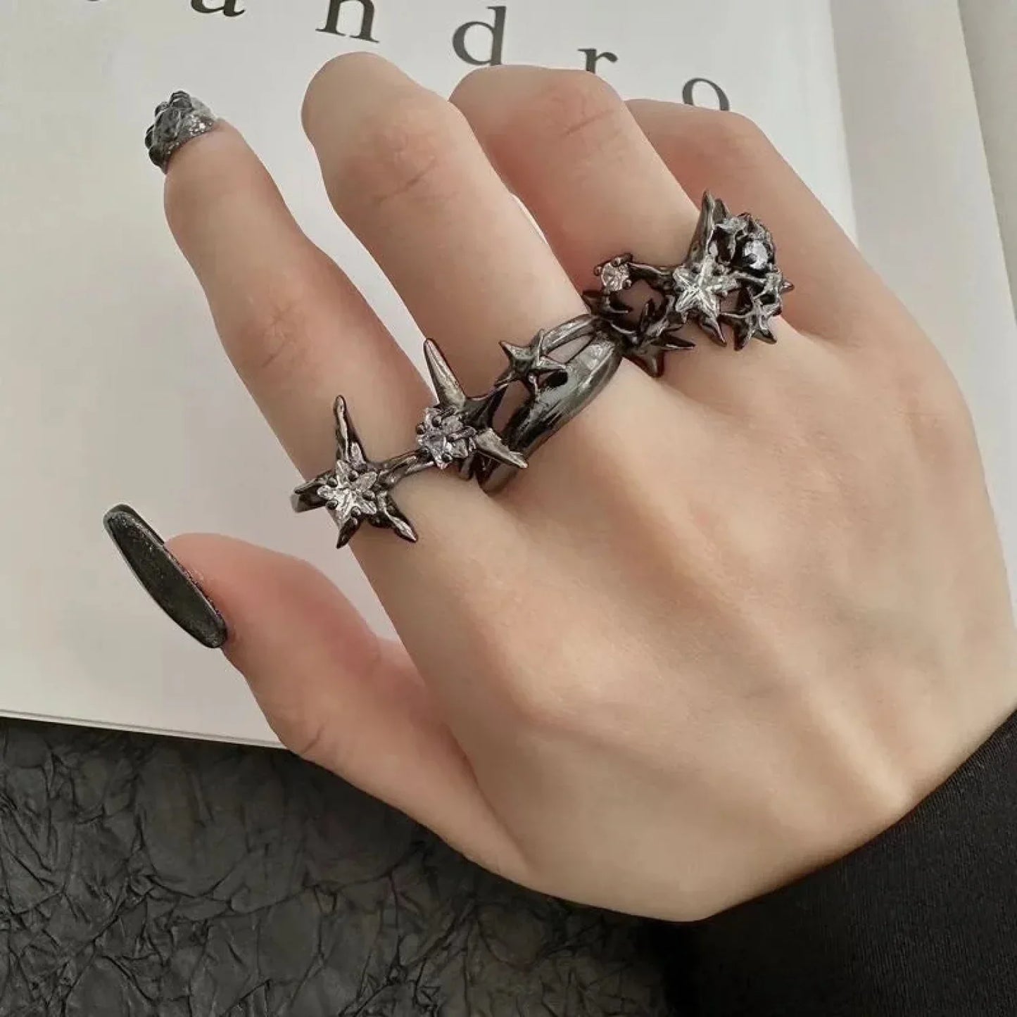 Stellar Shaped Gothic Zircon Band