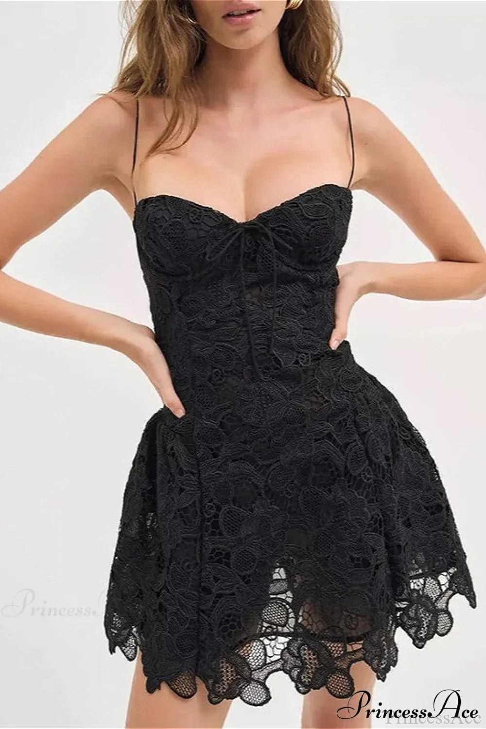 Strapless Lace Embroidery Sexy Party Dress