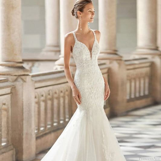 Strapless Lace Mermaid Bridal Wedding Dress