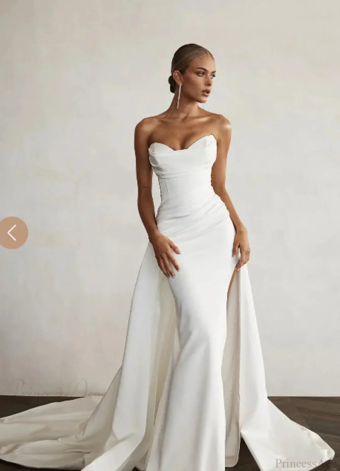 Strapless Two-Way Slit Mermaid Wedding Dress