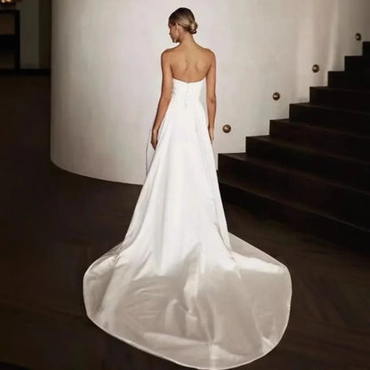 Strapless Two-Way Slit Mermaid Wedding Dress