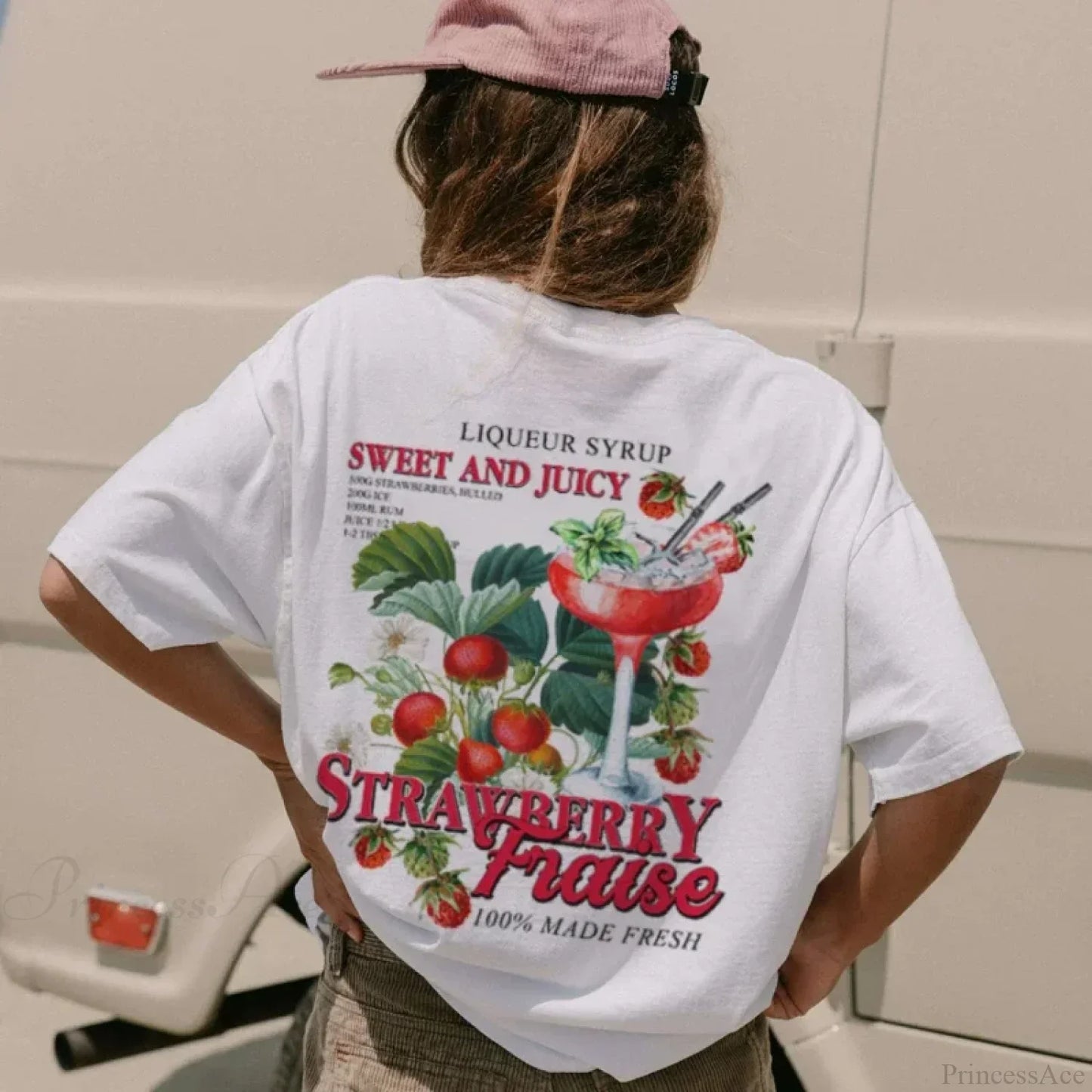 Strawberry Retro Streetwear T-shirt