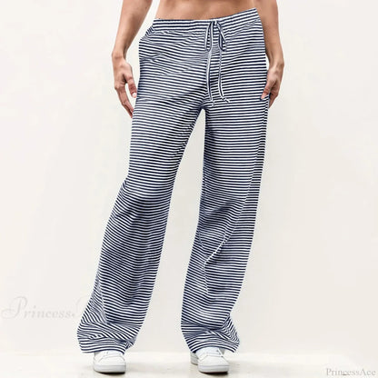 Striped Solid Wide Leg Pants