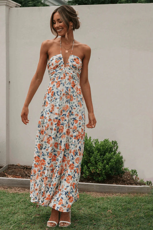 Blanca® | Halterneck Maxi Summer Dress With Floral Print