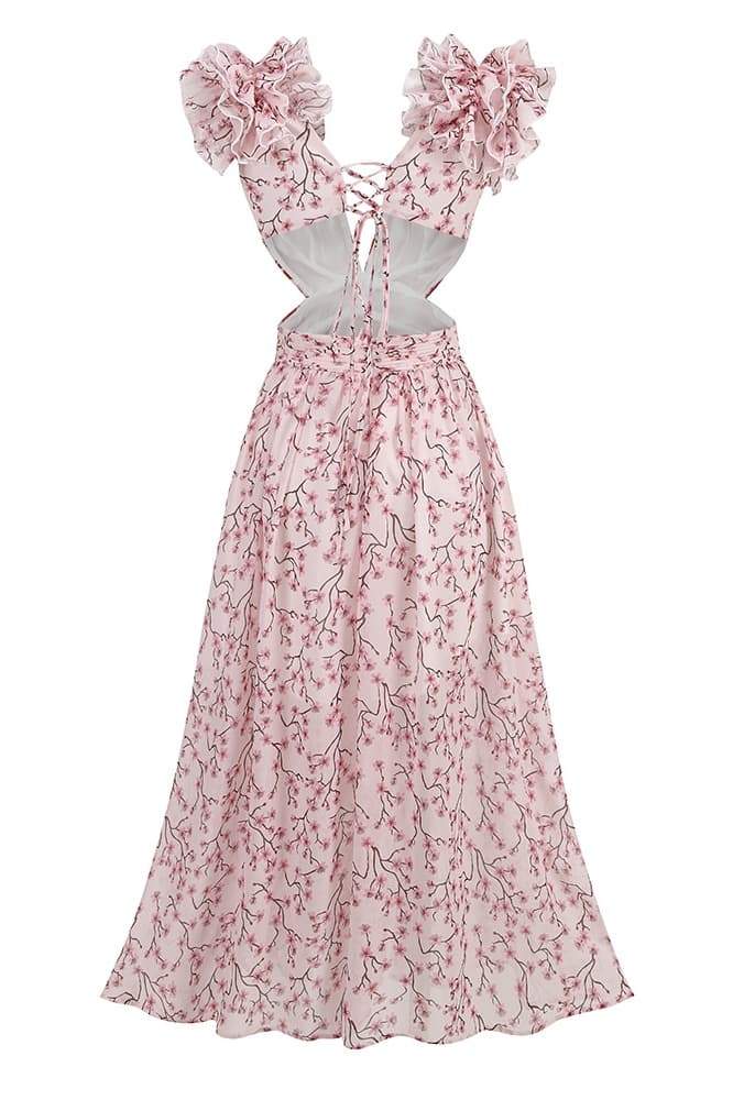 Xenia® | Maxi Dress With Floral Pattern And Cut-Outs
