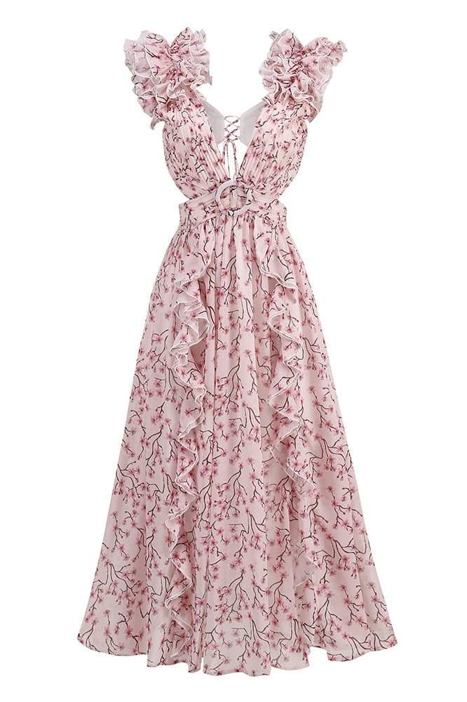Xenia® | Maxi Dress With Floral Pattern And Cut-Outs