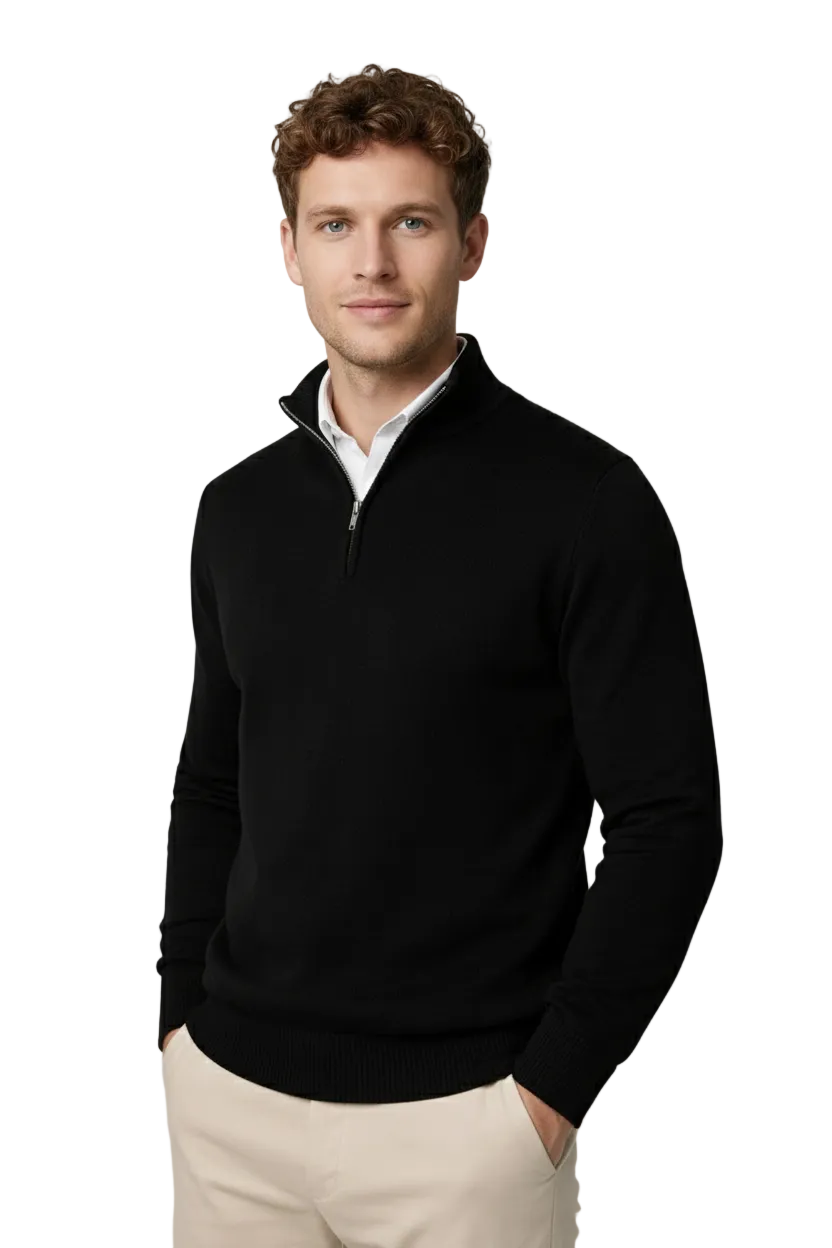 Edward | Men Half Zip High Neck Sweater